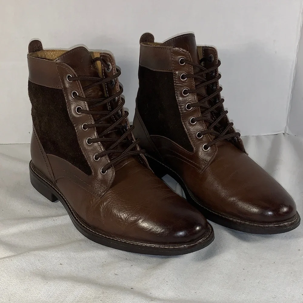 Saks Fifth Avenue Men's Dark Brown Leather & Suede Chukka Boots